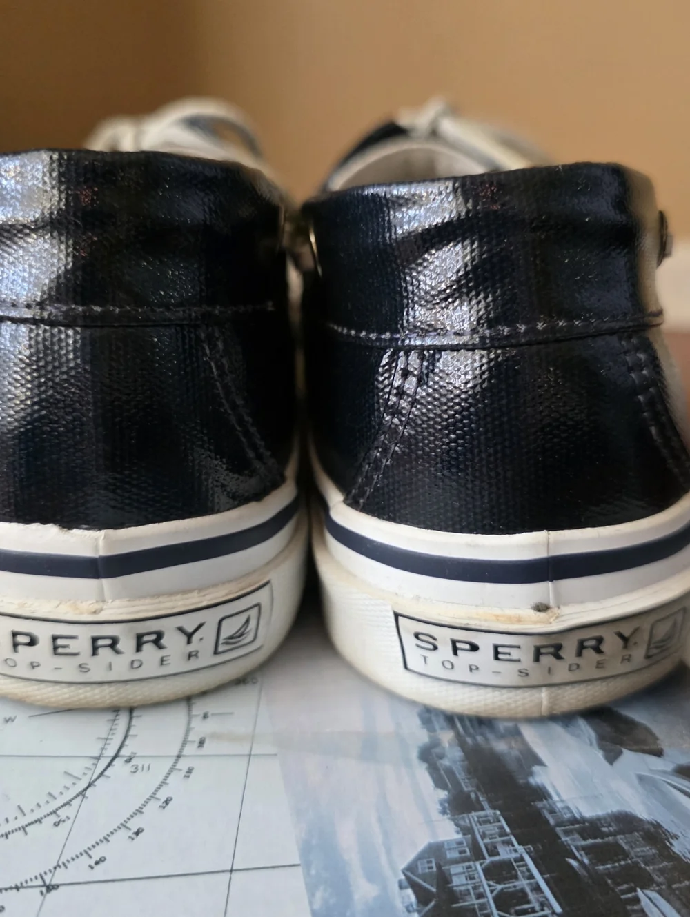 Sperry Top-Sider Bahama Blue Shiny Canvas Boat Shoes Mens 11M Sneaker Yacht Club